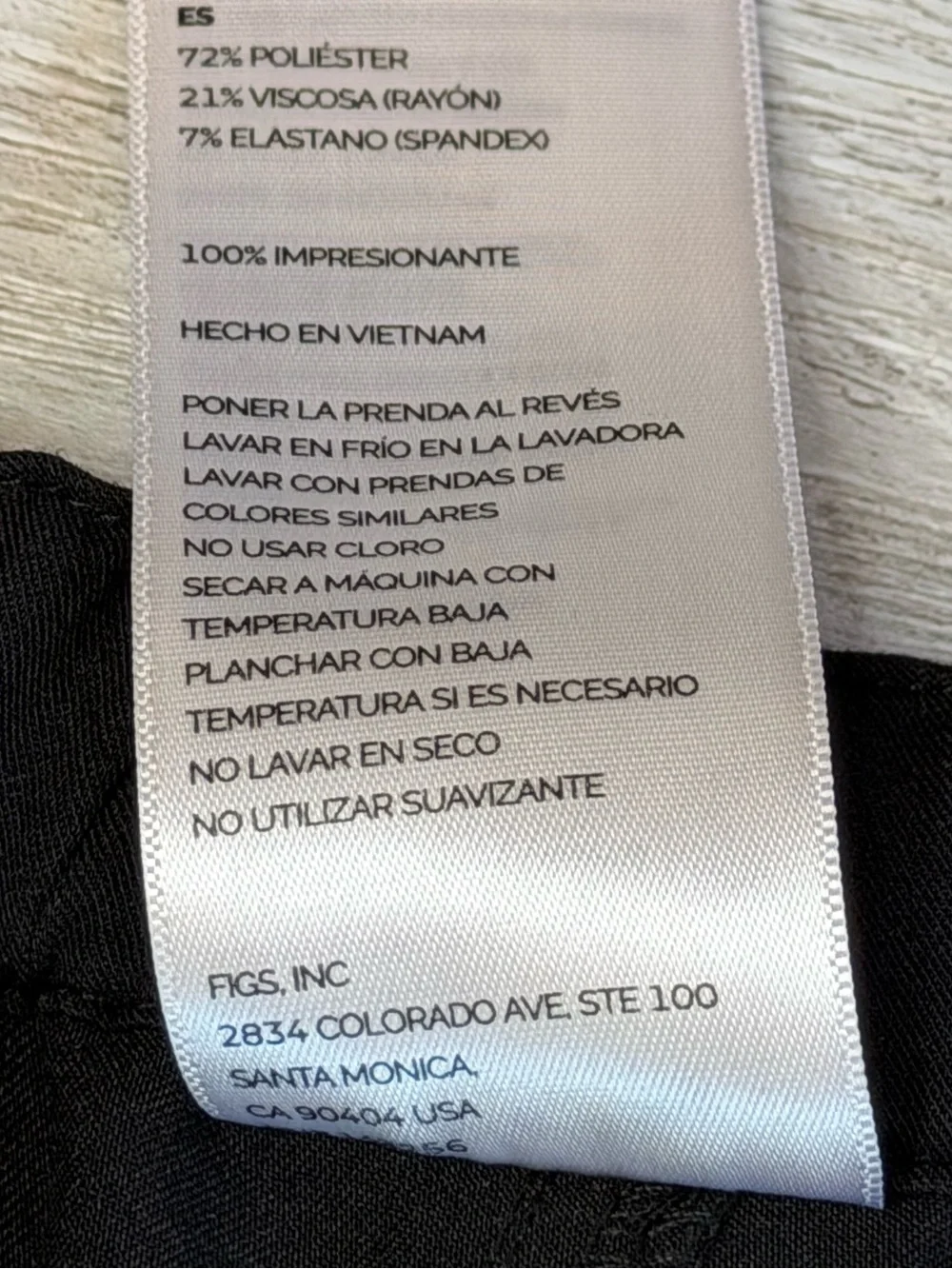 Figs Men's Pisco Straight-Leg Scrub Pant Size L/S Black Altered 23” inseam